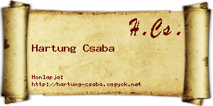 Hartung Csaba névjegykártya